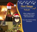 Red Bottle Wine Set of 2 Christmas Showcase Decoration